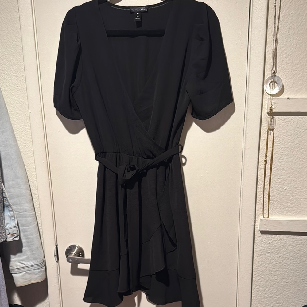 Elegant Black Wrap Dress